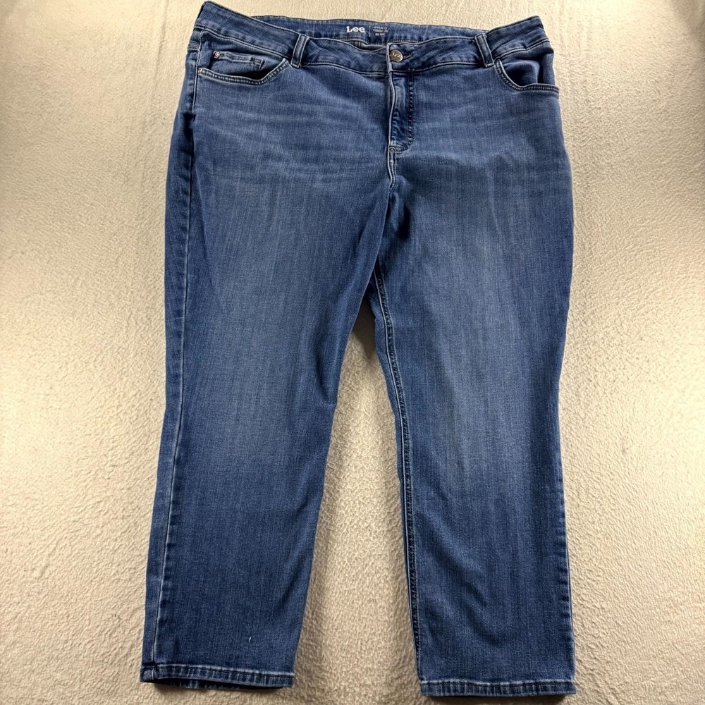 Lee Straight Leg Jeans Womens 24W Blue Good Mid Rise Regular Fit 1WMTW W5